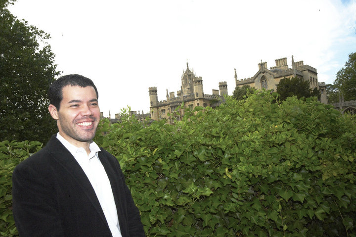 Photo Credit: Julia Vitullo-Martin; Description:  Chris Mooney at Trinity College, Cambridge