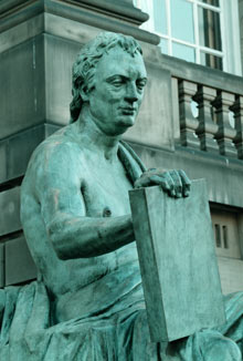 Photograph: Murdo Macleod for the Guardian; Description: statue of David Hume
