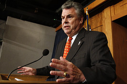 Photo credit: AP; Description: Rep. Peter King