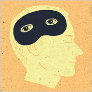 illustration:  human head with a sleeping mask where the brain should be.  credit:  Dan Page