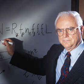 Image: Courtesy of SETI institute; Description: Frank Drake first scanned for extraterrestrial signals 50 years ago.