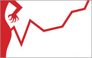 Artist's rendering of the devil, with a stock chart for a tail.  credit:  boston.com