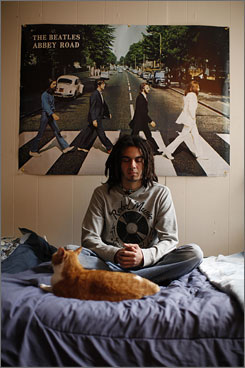 photo:  Ex-Catholic Dylan Rossi, 21, a philosophy student at the University of Massachusetts in Boston meditates. "I don't know anyone religious and hardly anyone 'spiritual,'" he says.  credit:  USA Today