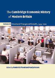 Book cover of Dilnot's Cambridge Economic History of Modern Britain