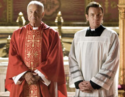 Movie promo shot from Angels & Demons of two priests