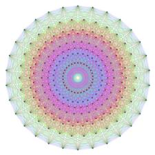 MATHEMATICAL WEB: Visual representation of the Lie group E8. Such complex symmetrical mathematical structures could help researchers weave together the physics of particles and forces. JGMOXNESS/WIKI COMMONS