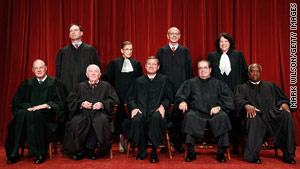 CNN photo: The current Supreme Court has six Catholics, two Jews and one Protestant.
