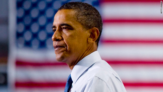 Getty Images: President Obama in front of American flag
